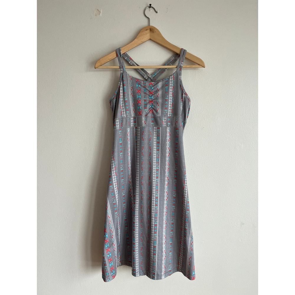 Marmot Taryn Athletic Dress Grey Geometric Tribal Gorpcore Shelf Bra Trail M